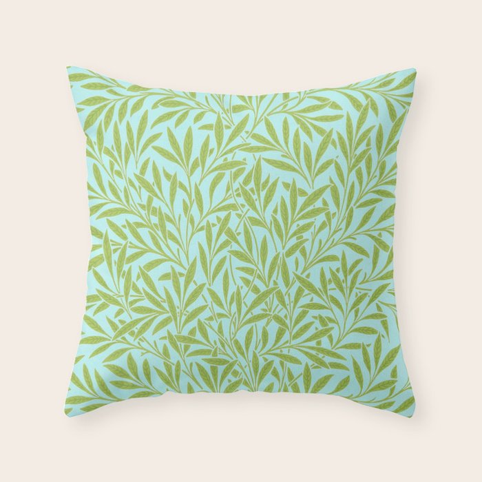 William Morris Willow Sky Leaf Throw Pillow Gallery Image 6