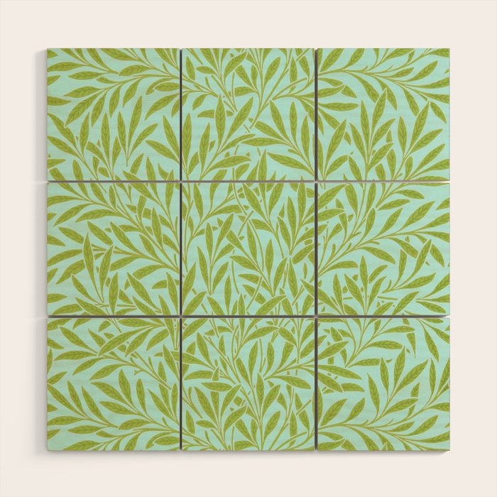 William Morris Willow Sky Leaf Wood Wall Art Gallery Image 1