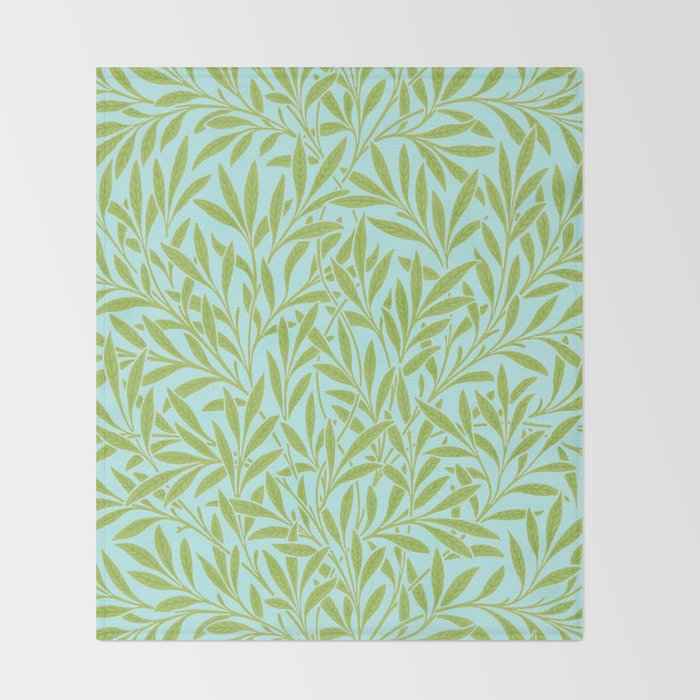 William Morris Willow Sky Leaf Throw Blanket Gallery Image 2