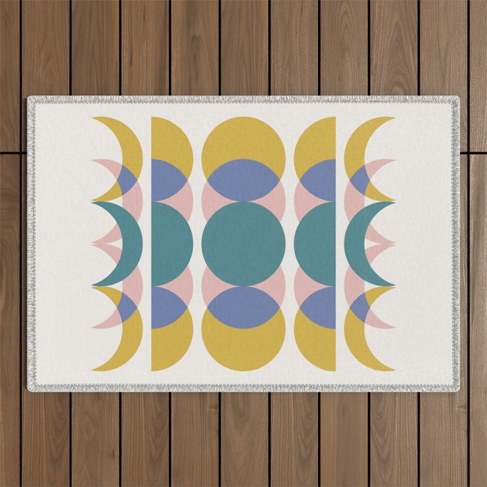 Moon Phases Abstract I Outdoor Rug Gallery Image 1