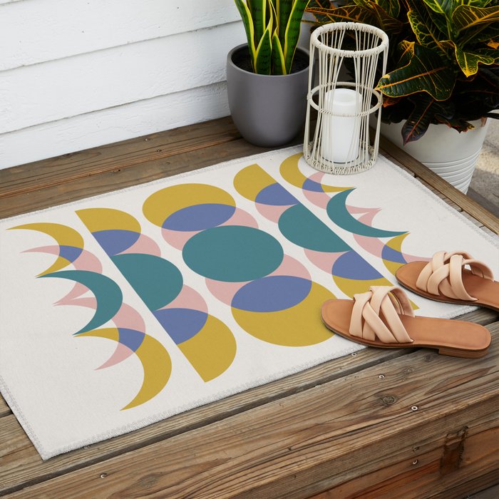 Moon Phases Abstract I Outdoor Rug Gallery Image 2