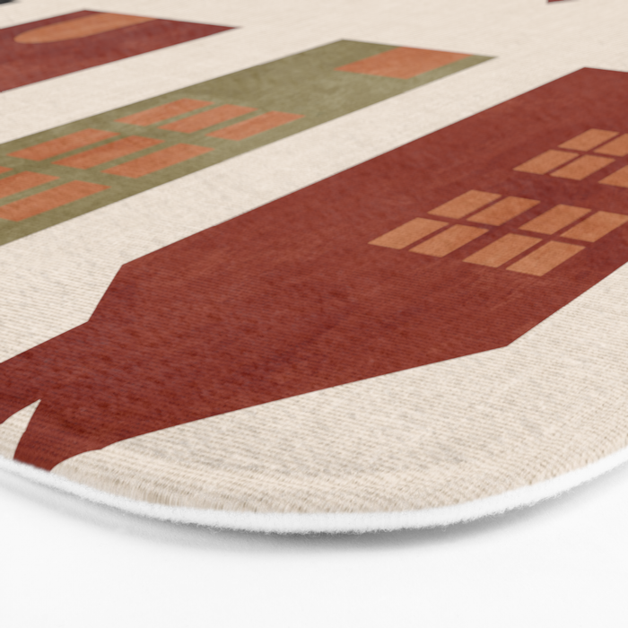 houses retro fall abstract geometric Bath Mat Gallery Image 3
