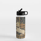 Unicorn In Captivity 'The Lady and the Unicorn' Medieval Tapestry Water Bottle Gallery Image 1
