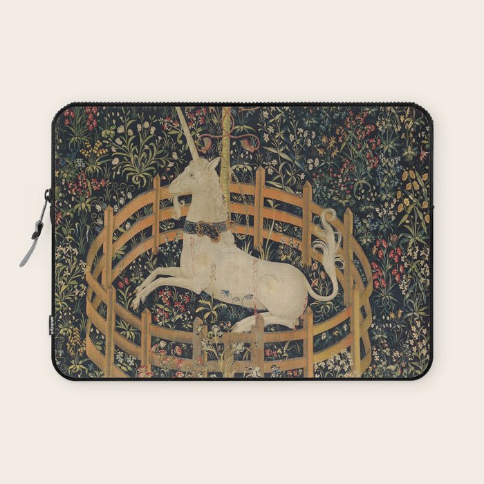 Unicorn In Captivity 'The Lady and the Unicorn' Medieval Tapestry Laptop Sleeve Gallery Image 1
