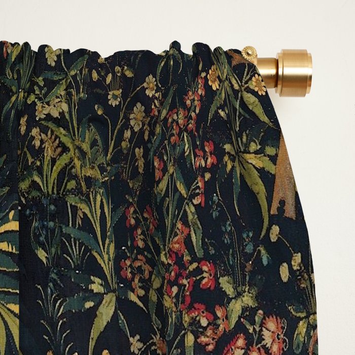 Unicorn In Captivity 'The Lady and the Unicorn' Medieval Tapestry Window Curtain Gallery Image 2