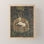 Unicorn In Captivity 'The Lady and the Unicorn' Medieval Tapestry Mini Art Print Gallery Image 1