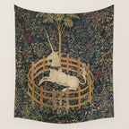 Unicorn In Captivity 'The Lady and the Unicorn' Medieval Tapestry Wall Tapestry Gallery Image 4