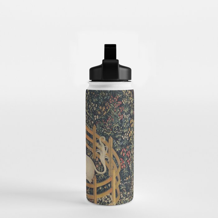 Unicorn In Captivity 'The Lady and the Unicorn' Medieval Tapestry Water Bottle Gallery Image 2