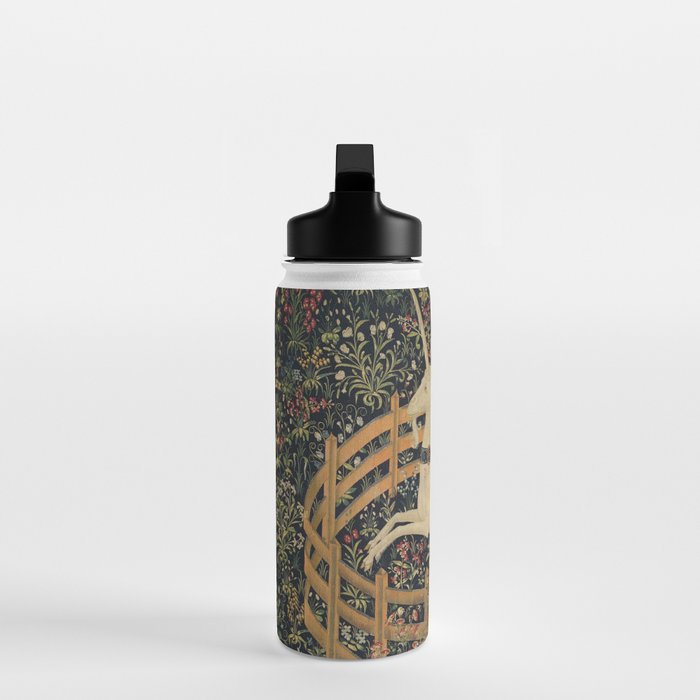 Unicorn In Captivity 'The Lady and the Unicorn' Medieval Tapestry Water Bottle Gallery Image 3