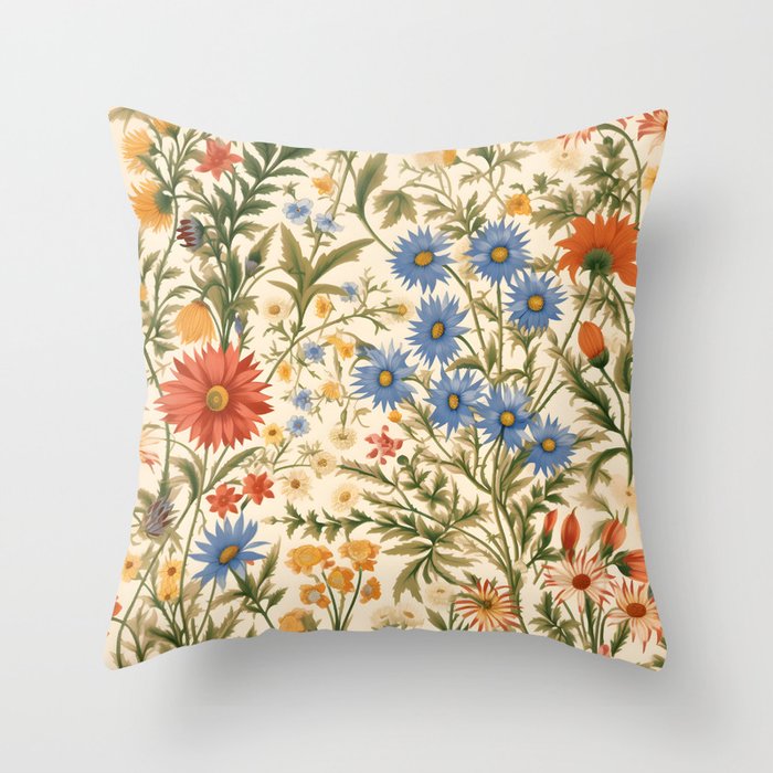 Countryside Bloom Arcane Floral Garden Throw Pillow Gallery Image 6
