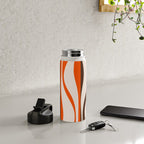 Mid Century Modern Retro Lounge Striped Ogee Pattern in Vintage 70s Brown Orange  Water Bottle Gallery Image 4