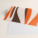Mid Century Modern Retro Lounge Striped Ogee Pattern in Vintage 70s Brown Orange  Wrapping Paper Gallery Image 2