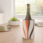 Mid Century Modern Retro Lounge Striped Ogee Pattern in Vintage 70s Brown Orange  Wine Chiller Gallery Image 4
