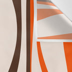 Mid Century Modern Retro Lounge Striped Ogee Pattern in Vintage 70s Brown Orange  Wall Tapestry Gallery Image 3