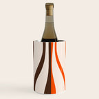 Mid Century Modern Retro Lounge Striped Ogee Pattern in Vintage 70s Brown Orange  Wine Chiller Gallery Image 3