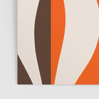 Mid Century Modern Retro Lounge Striped Ogee Pattern in Vintage 70s Brown Orange  Poster Gallery Image 3