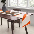 Mid Century Modern Retro Lounge Striped Ogee Pattern in Vintage 70s Brown Orange  Table Runner Gallery Image 2