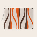 Mid Century Modern Retro Lounge Striped Ogee Pattern in Vintage 70s Brown Orange  Laptop Sleeve Gallery Image 1