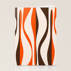 Mid Century Modern Retro Lounge Striped Ogee Pattern in Vintage 70s Brown Orange  Stationery Card Gallery Image 2