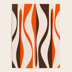 Mid Century Modern Retro Lounge Striped Ogee Pattern in Vintage 70s Brown Orange  Poster Gallery Image 4