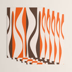 Mid Century Modern Retro Lounge Striped Ogee Pattern in Vintage 70s Brown Orange  Wrapping Paper Gallery Image 3