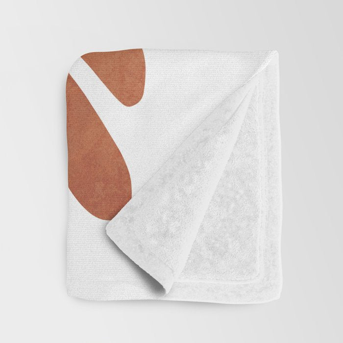Terracotta abstract leaf Throw Blanket Gallery Image 3