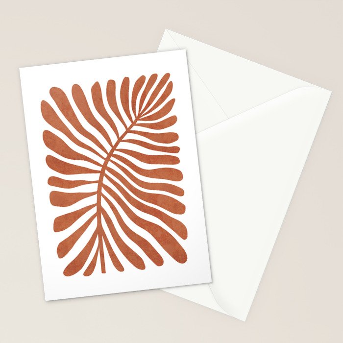 Terracotta abstract leaf Stationery Card Gallery Image 2
