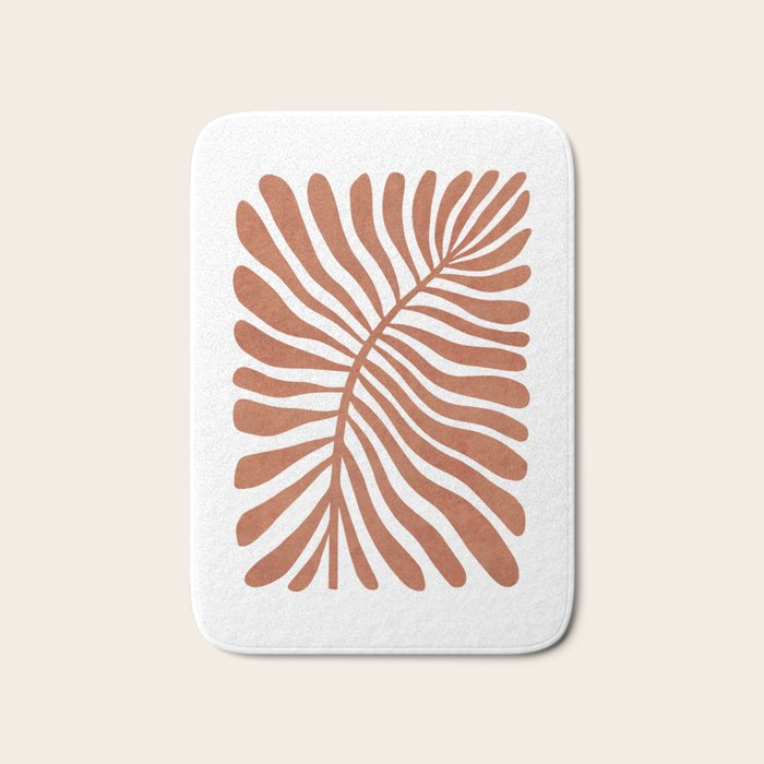 Terracotta abstract leaf Bath Mat Gallery Image 1