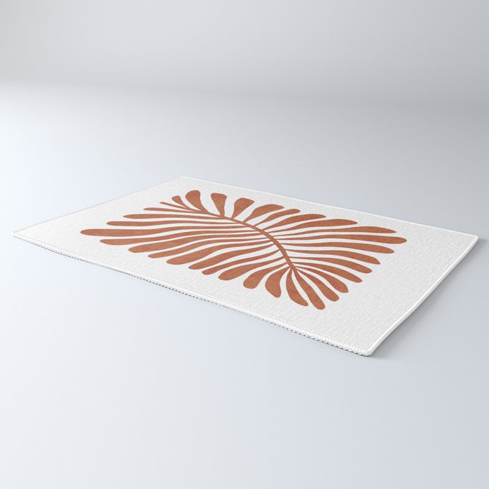 Terracotta abstract leaf Rug Gallery Image 3