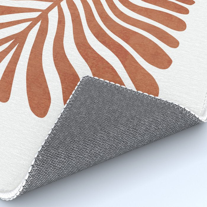 Terracotta abstract leaf Rug Gallery Image 4