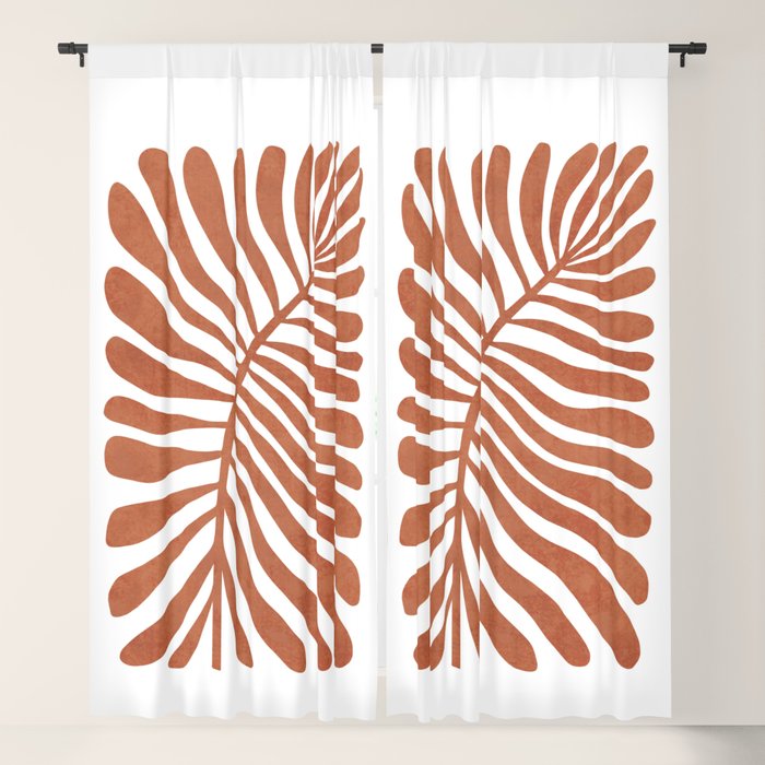 Terracotta abstract leaf Window Curtain