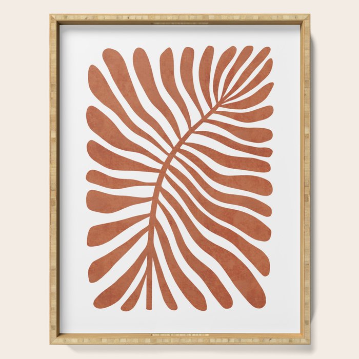Terracotta abstract leaf Serving Tray Gallery Image 1