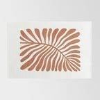 Terracotta abstract leaf Rug Gallery Image 2