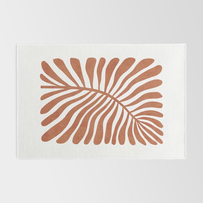 Terracotta abstract leaf Rug Gallery Image 2