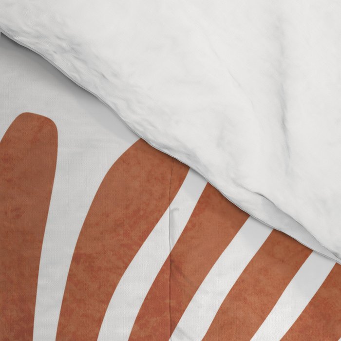 Terracotta abstract leaf Comforter Gallery Image 4