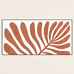 Terracotta abstract leaf Desk Mat Gallery Image 3