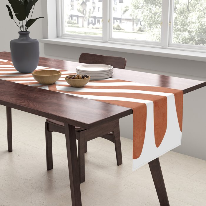 Terracotta abstract leaf Table Runner Gallery Image 2