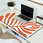 Terracotta abstract leaf Desk Mat Gallery Image 2