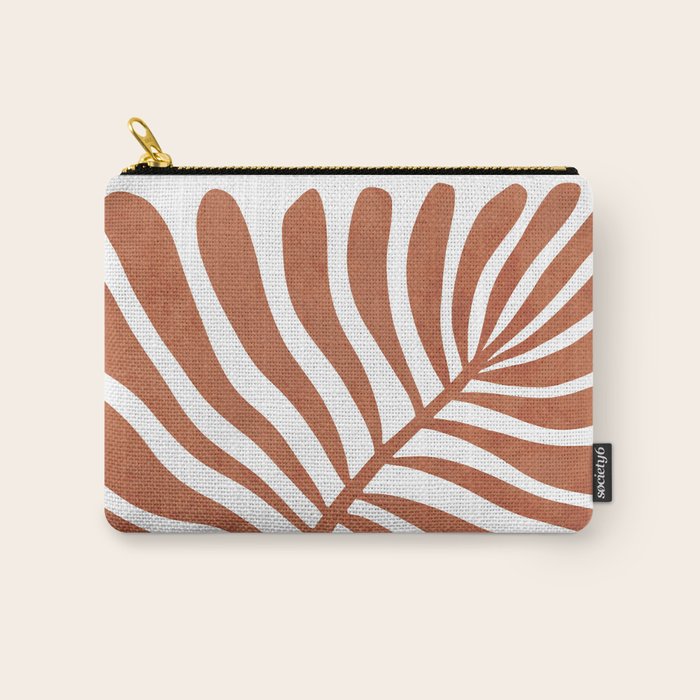 Terracotta abstract leaf Carry All Pouch Gallery Image 1