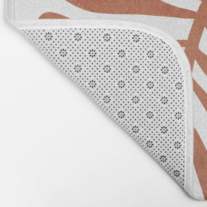 Terracotta abstract leaf Bath Mat Gallery Image 2