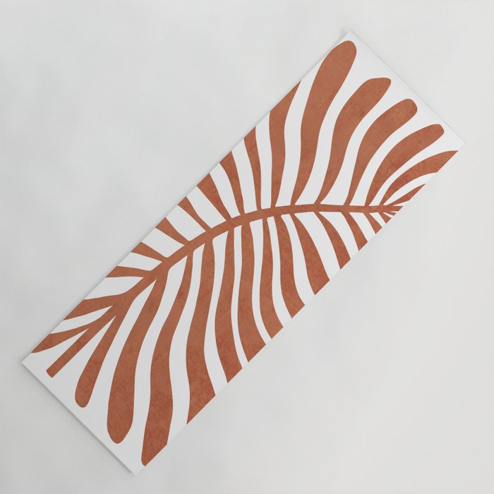 Terracotta abstract leaf Yoga Mat Gallery Image 1