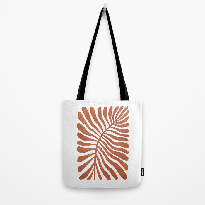 Terracotta abstract leaf Tote Bag Gallery Image 2