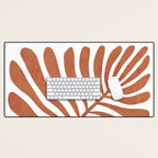 Terracotta abstract leaf Desk Mat Gallery Image 1