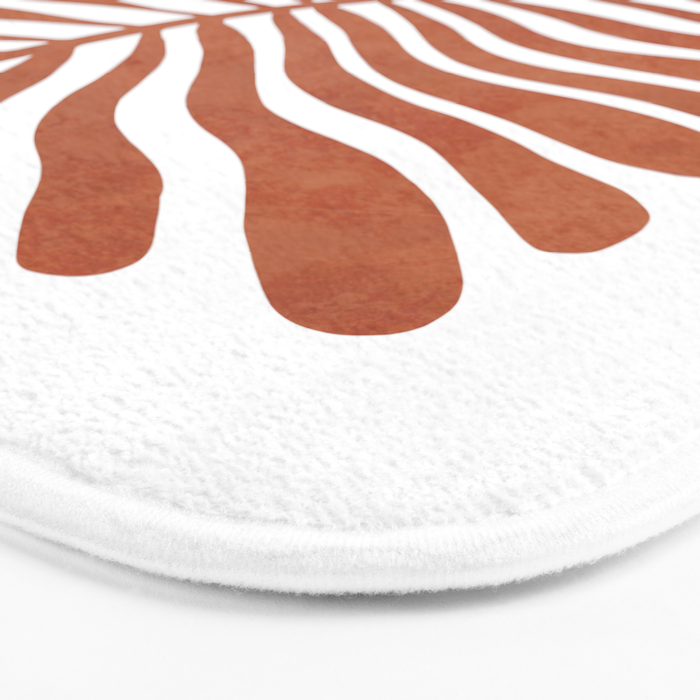 Terracotta abstract leaf Bath Mat Gallery Image 3