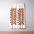 Terracotta abstract leaf Window Curtain Gallery Image 3