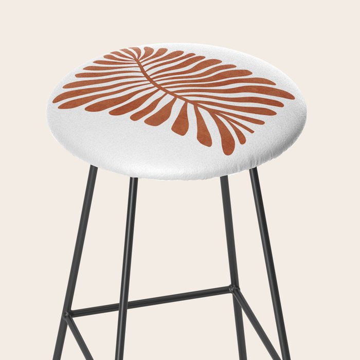 Terracotta abstract leaf Stool Gallery Image 2
