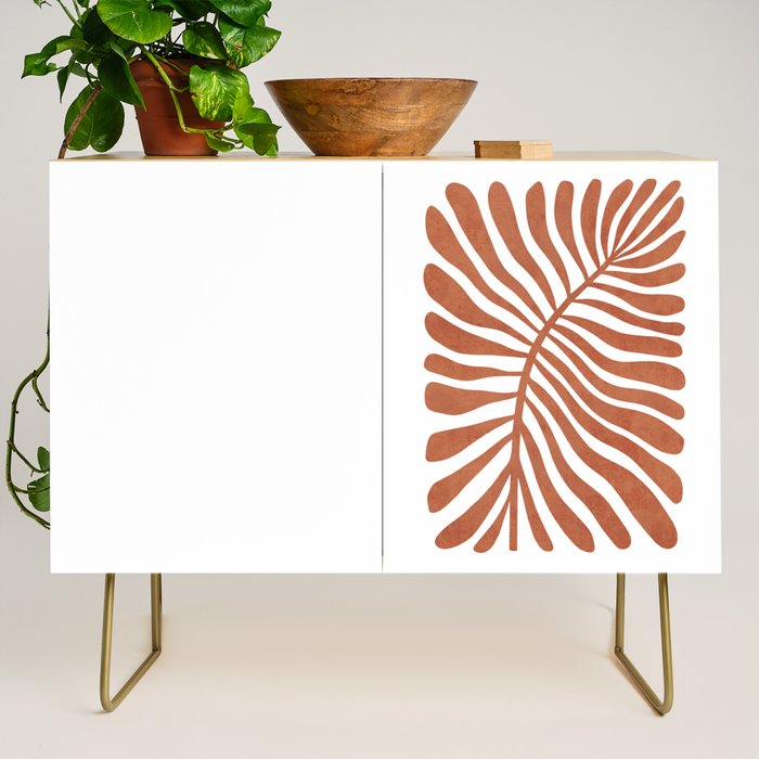 Terracotta abstract leaf Credenza Gallery Image 1