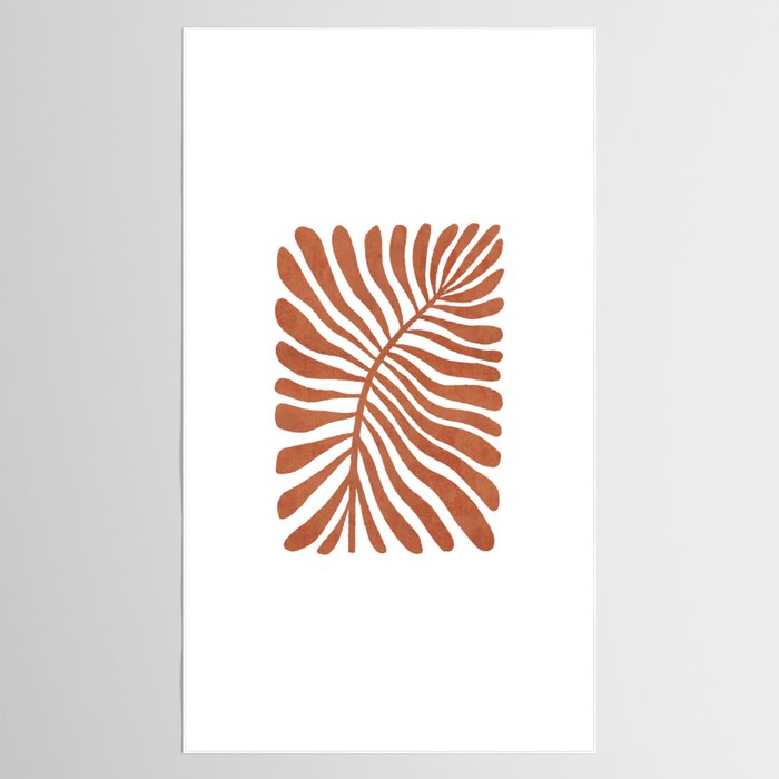 Terracotta abstract leaf Tablecloth Gallery Image 2