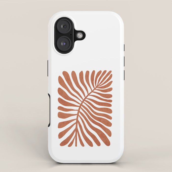 Terracotta abstract leaf iPhone Case Gallery Image 1