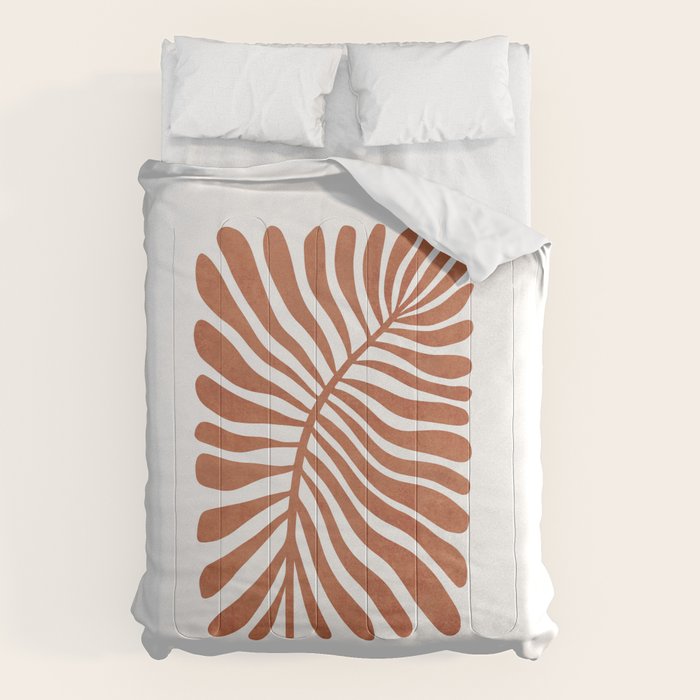 Terracotta abstract leaf Comforter Gallery Image 6